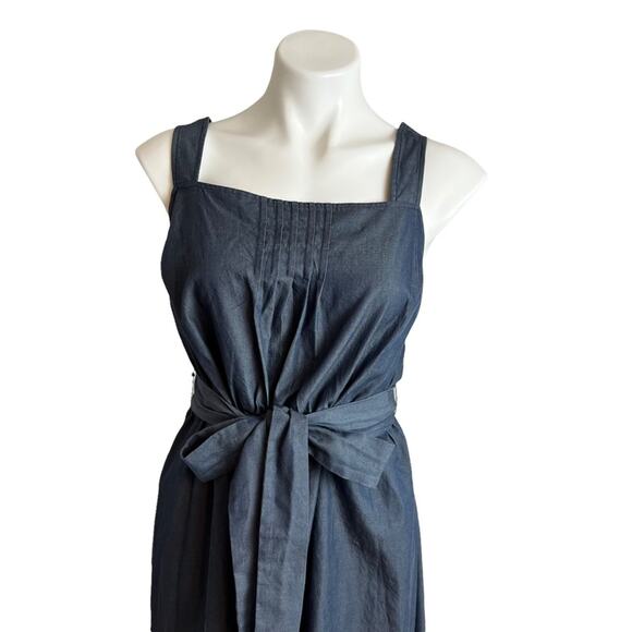 Ava & Viv Dress Square Neckline Hi Low Hemline Blue Chambray Women's Size 14W - Picture 9 of 15